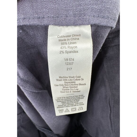 Coldwater Creek Women's Linen Blend Straight Leg Blue Purple Pants Size 12P - Picture 5 of 6